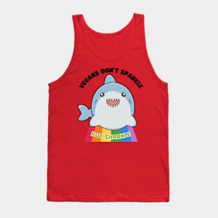 Not Sparkle but Sharkle Shark Animals Cute Funny Vegan Pun Tank Top